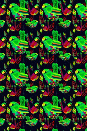 鸟卡通印花华亿平台图片