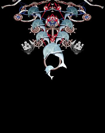 549304-抽象航海风潮海盗船海豚男装定位图案