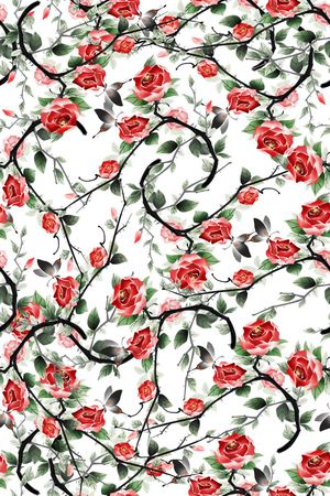 流行时尚 清新 清爽  花卉 服装  连衣裙印花华亿平台图片