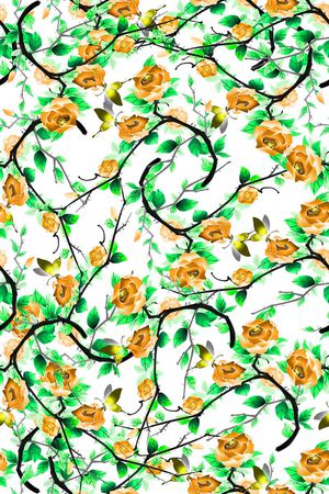 流行时尚 清新  花卉 服装  连衣裙印花华亿平台图片