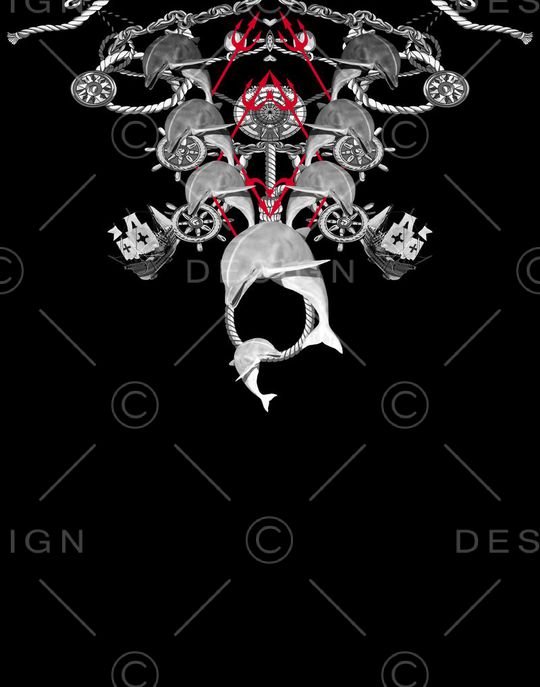 抽象男装图案印花华亿平台图片