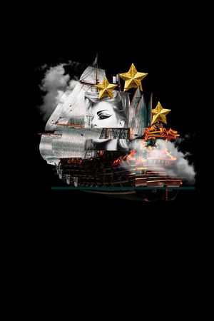 复古船只印花华亿平台图片