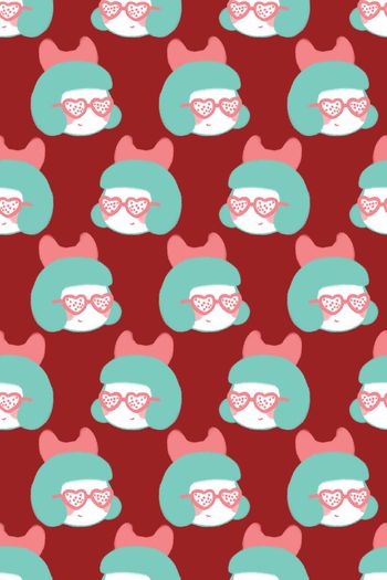 549632-流行时尚手绘彩铅小美妞趣味女装夹克