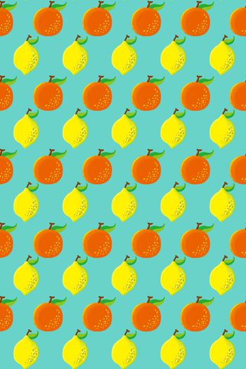 549639-流行时尚手绘彩铅水果橙子柠檬女装趣