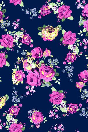 手绘玫瑰花印花华亿平台图片