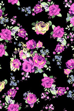 手绘玫瑰花印花华亿平台图片