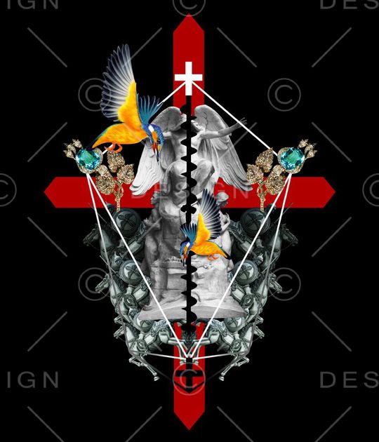 复古男装图案印花华亿平台图片