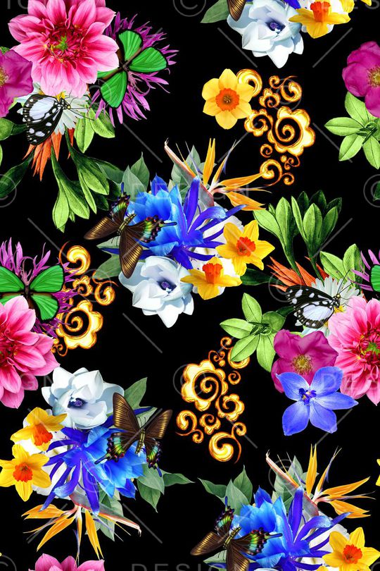 花卉印花华亿平台图片