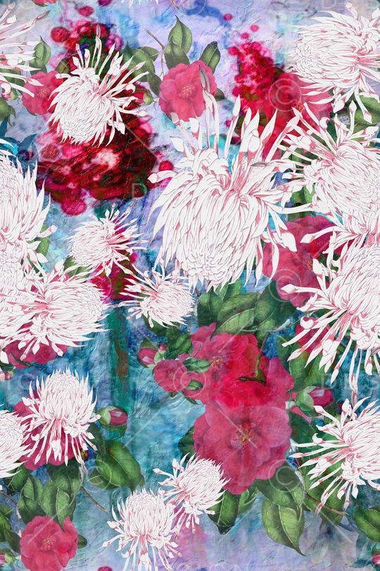 花卉风景印花华亿平台图片