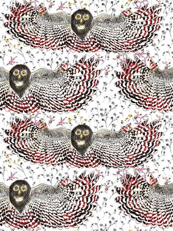 550187-时尚手绘线条猫头鹰家纺.墙纸.墙布