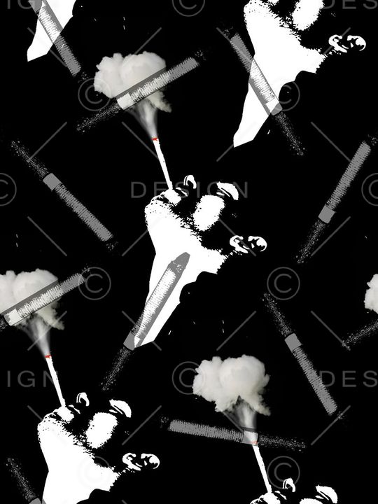 抽象前卫男装图案印花华亿平台图片