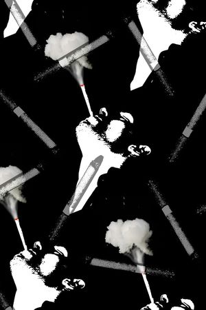 抽象前卫男装图案印花华亿平台图片