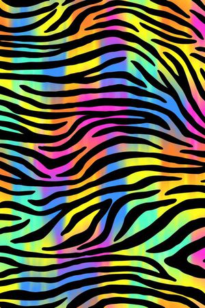 彩色斑馬紋印花华亿平台图片