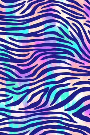 彩色斑馬紋印花华亿平台图片