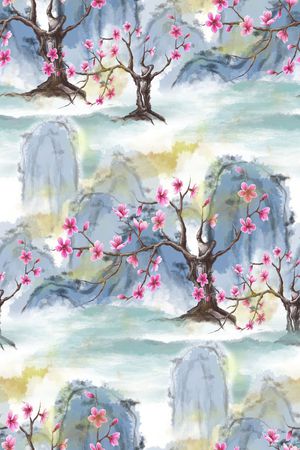 中国风印花华亿平台图片