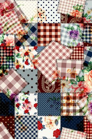 暗纹玫瑰花菱形方块布样花会印花华亿平台图片