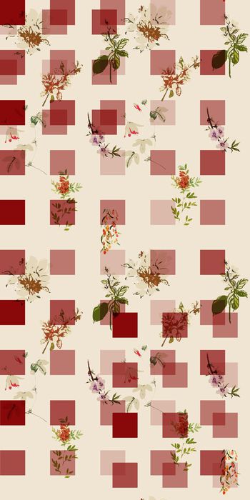 格子花卉印花华亿平台图片