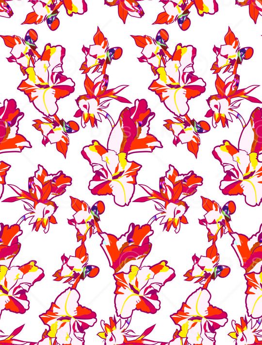 抽象花卉印花华亿平台图片