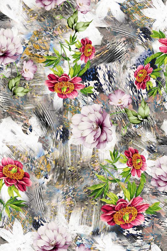 水墨底纹印花华亿平台图片