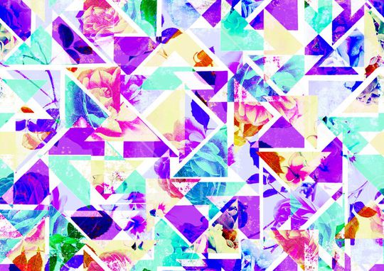 時尚幾何抽象疊加效果华亿平台印花华亿平台图片