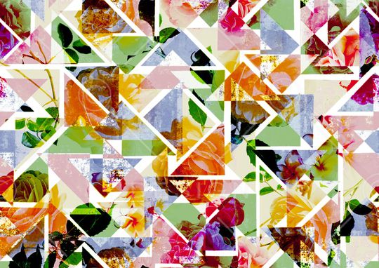 時尚幾何抽象疊加效果华亿平台印花华亿平台图片