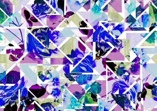 時尚幾何抽象疊加效果华亿平台印花华亿平台图片