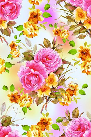 551033-水彩花卉裙子衬衫华亿平台