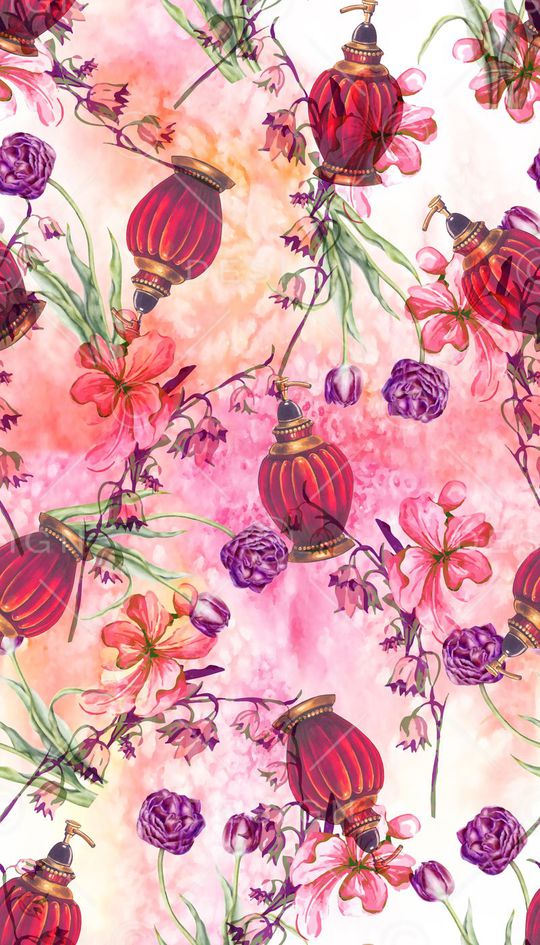 复古香水瓶印花华亿平台图片