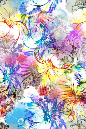 抽象炫彩印花华亿平台图片