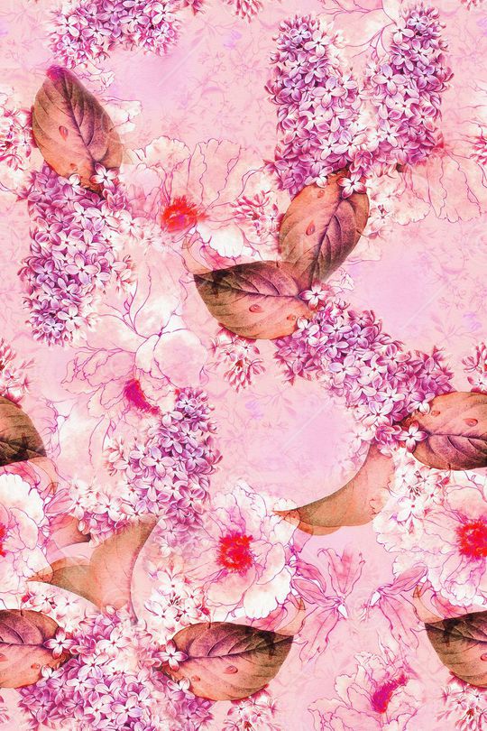 休闲时尚 中国风 写意  传统水彩花卉印花华亿平台图片