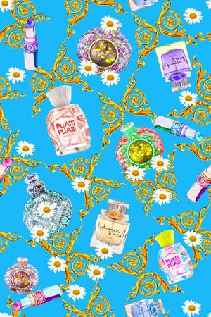 白色小菊花印花华亿平台图片