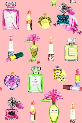 551294-时尚潮流手绘香水瓶口红装饰品印花Y