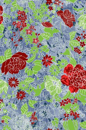 田园风光印花华亿平台图片