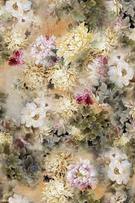 素雅国画印花华亿平台图片