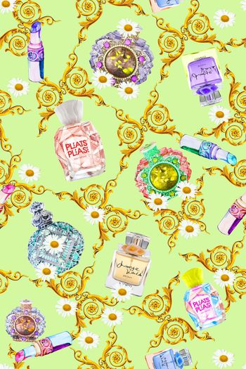 551460-时尚潮流手绘香水瓶水晶饰品印花YC