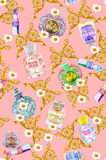 551463-时尚潮流手绘香水瓶水晶饰品印花YC