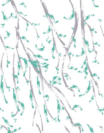 551464-原创手绘柳枝肌理图案