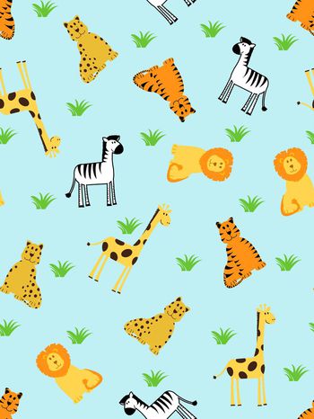 551492-童趣 卡通图案 老虎 长颈鹿 斑马