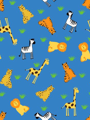 551494-童趣 卡通图案 老虎 长颈鹿 斑马