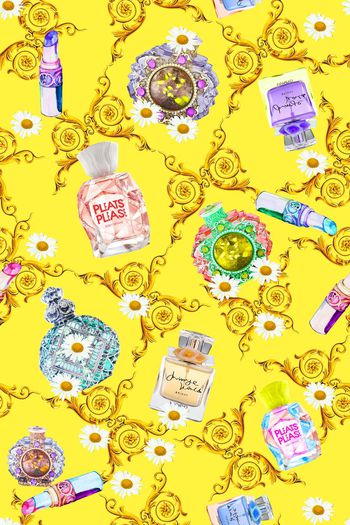 551505-时尚潮流手绘香水瓶水晶饰品印花YC