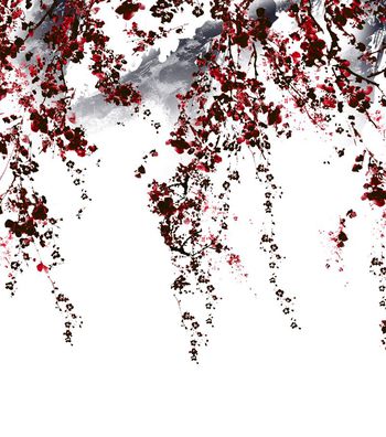 551716-中国风 山水画 水墨 青花瓷定位