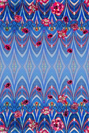 民族几何图案印花华亿平台图片