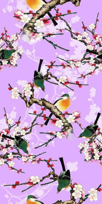 551752-中国画 牡丹花 蝴蝶 丝绸 棉布 