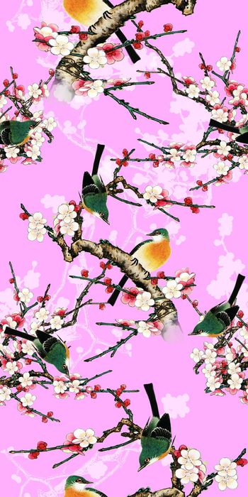 551753-中国画 牡丹花 蝴蝶 丝绸 棉布 