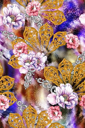 欧美大气风印花华亿平台图片