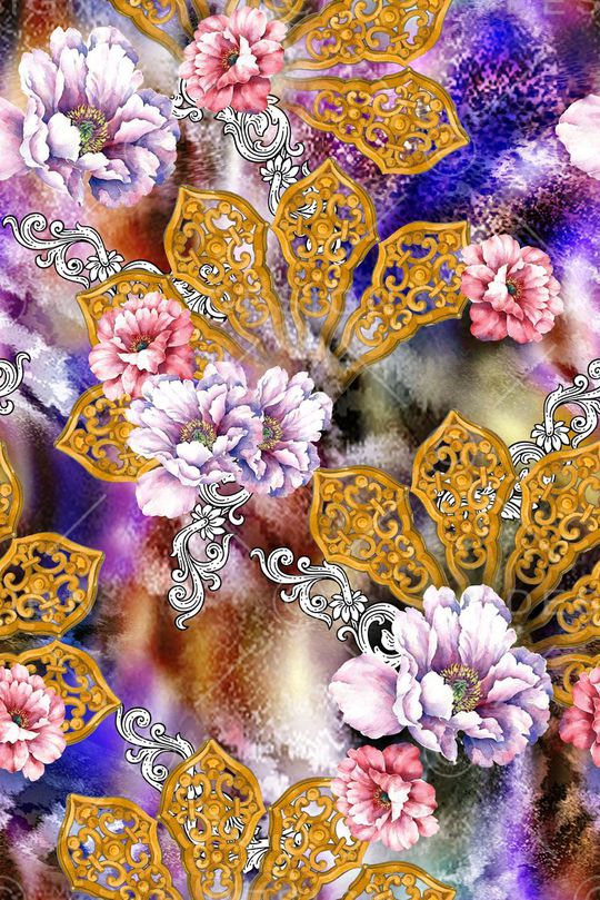 欧美大气风印花华亿平台图片