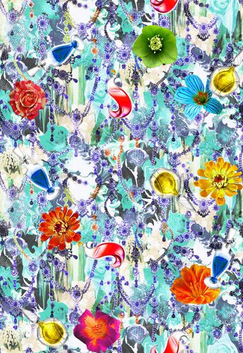 551769- 复古 潮流时尚 花卉 珠宝 香水