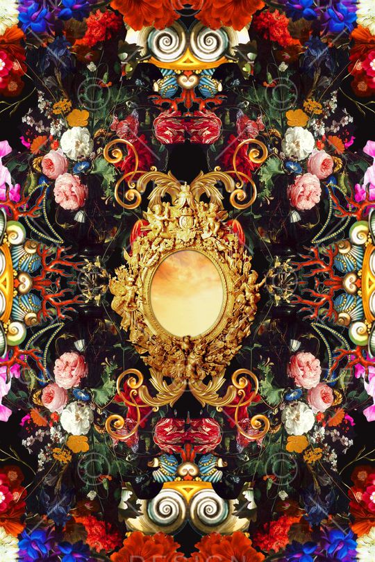 复古油画图案 欧式花边印花华亿平台图片