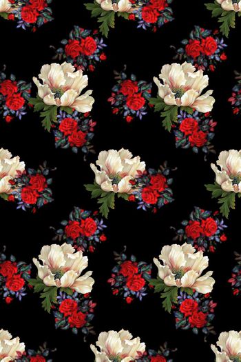 551836-原创时尚大牌女装印花满幅大花卉玫瑰