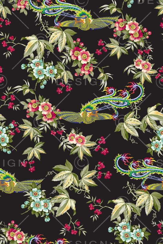 时尚流行东方神秘印花华亿平台图片